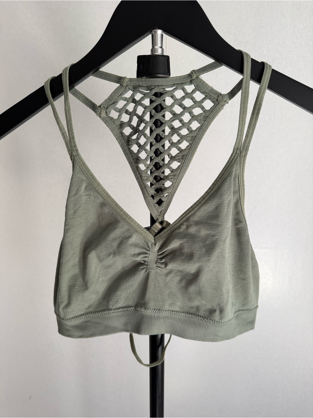 PINK Victoria's Secret- Olive Green Macramé Back Bralette